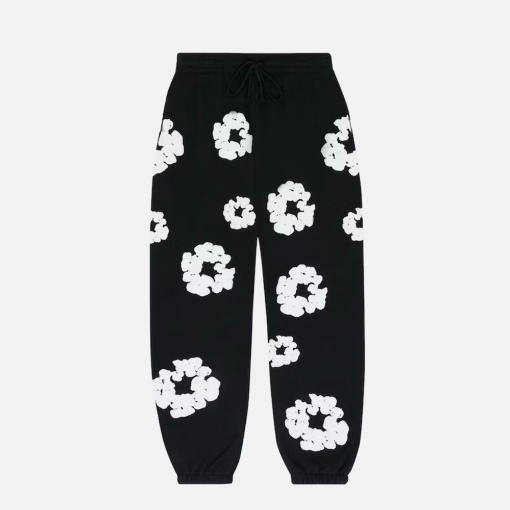 Denim Tears The Cotton Wreath Sweatpants in size M black